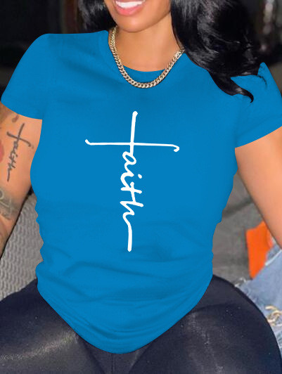 Printed round neck T-shirt