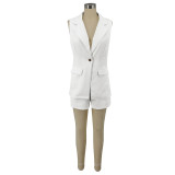 Women's suit two-piece suit small suit jacket sleeveless shorts
