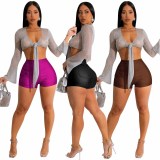 Sexy Fashion Casual Solid Ice Silk Shorts