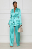 Solid color sleeping bathrobe set