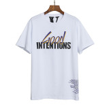 Trendy short sleeved co branded Vlone for men and women, same t-shirt for couples, street popular flying pigeon printed half sleeved shirt
