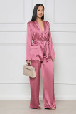 Solid color sleeping bathrobe set