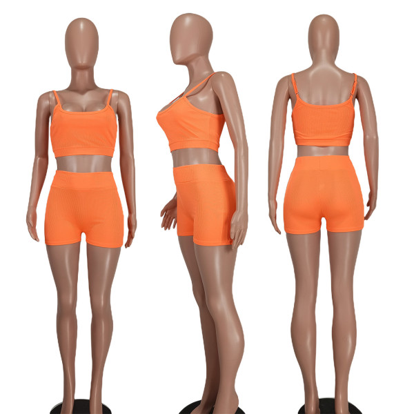 Fashion casual two piece open waist strap set