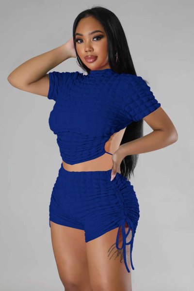 Fashion Sexy Casual Lounge Back Waist Two Piece Set