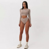 Women's letter embroidery round neck T-shirt triangle pants Spicy girl casual set