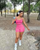 Fashion casual two piece open waist strap set