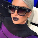 Temperament Large Frame Women's Sunglasses Sparkling Pink Trend Sunglasses Fashion Simple Square Glasses