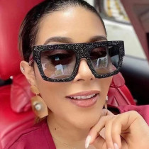 Temperament Large Frame Women's Sunglasses Sparkling Pink Trend Sunglasses Fashion Simple Square Glasses
