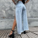 Trendy Split Chain Jeans