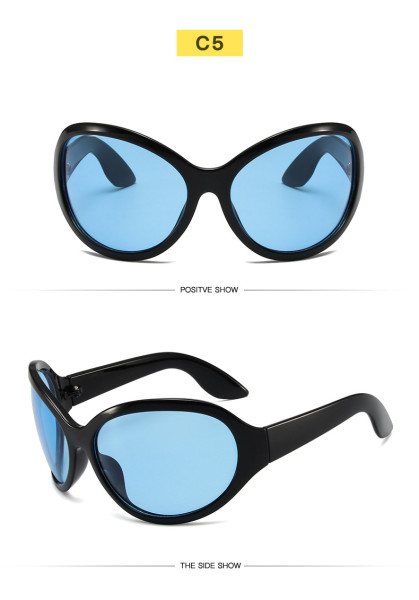 Futuristic large frame internet red sunglasses for men and women retro modern glasses