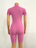 Short Sleeves Slim Cotton Rompers Bodycon Jumpsuit FF1020