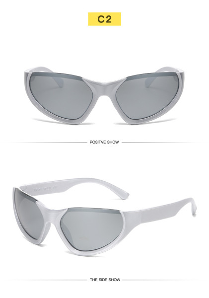 Fashionable half frame Y2K sunglasses for men and women outdoor sports cycling glasses ins trendy and cool punk party glasses