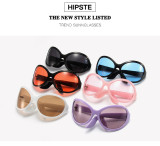 Futuristic large frame internet red sunglasses for men and women retro modern glasses