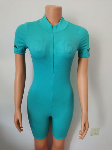 Short Sleeves Slim Cotton Rompers Bodycon Jumpsuit FF1020