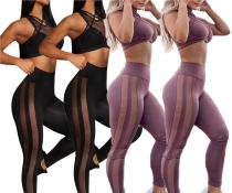 Fashion Sports Leisure Mesh Breathable Two Piece Set