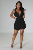 Sleeveless V-neck foldable strap jumpsuit