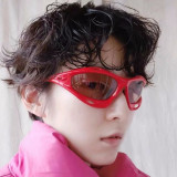 Cool sports sunglasses for men, cool oversized frame for road cycling sunglasses for women, fashionable Y2K glasses