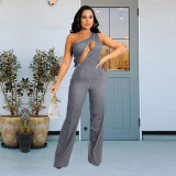 Sleeveless chest zipper sexy jumpsuit