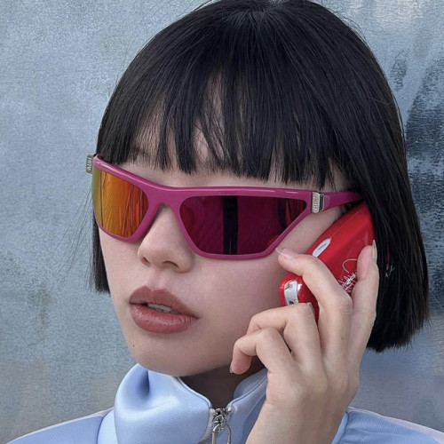 Fashion y2k trapezoidal sunglasses ins outdoor sports glasses minimalist and personalized concave shaped sunglasses