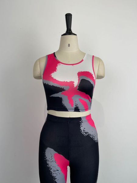 Women's gradient color tight fitting vest, slim fitting pants, personalized fashion set