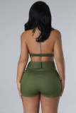 Bust wrap pocket work shorts sexy two-piece set