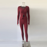 Zipper double open sports suit sexy leggings