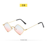 Retro quadrilateral metal frame sunglasses sunglasses hip-hop personalized beach glasses