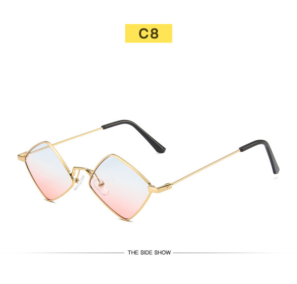 Retro quadrilateral metal frame sunglasses sunglasses hip-hop personalized beach glasses