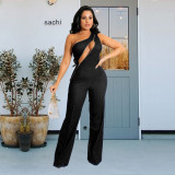 Sleeveless chest zipper sexy jumpsuit