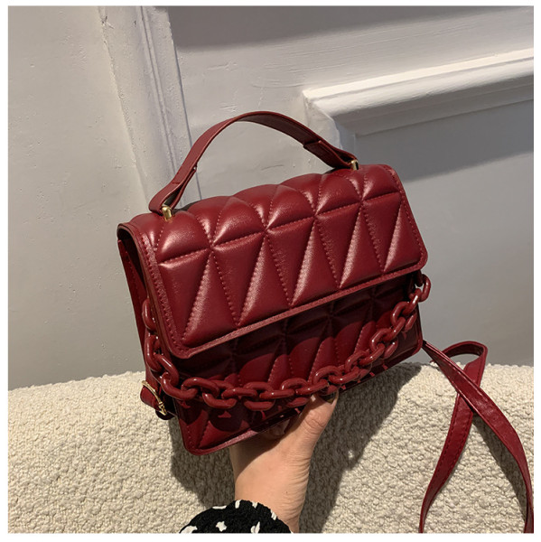 Handheld small square bag with simple diamond pattern and popular design crossbody bag