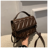 Handheld small square bag with simple diamond pattern and popular design crossbody bag