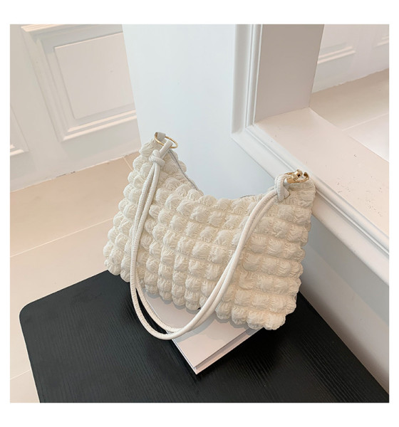 Minimalist temperament, gentle pleated underarm bag, single shoulder crossbody bag, small square bag