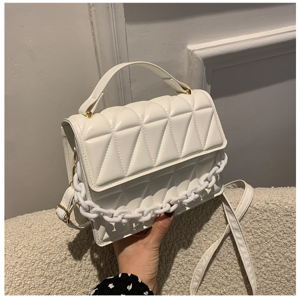 Handheld small square bag with simple diamond pattern and popular design crossbody bag