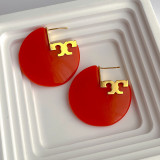 Design Sensory Resin Round Metal Earrings
