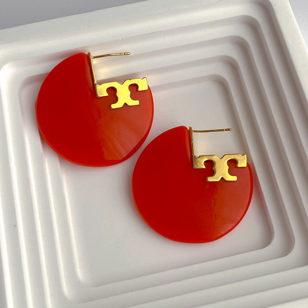 Design Sensory Resin Round Metal Earrings