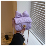 Chain crossbody bag Spring/Summer niche bow mini mouth red bag