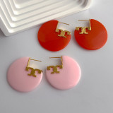 Design Sensory Resin Round Metal Earrings