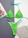 Bikini Solid Bikini Women's Split Swimsuit Triangle Bikini