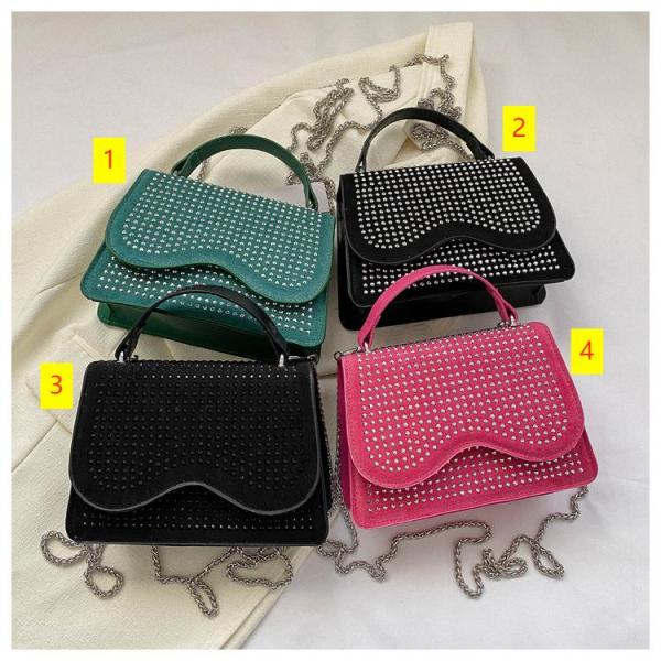 Simple hot diamond small bag, handbag, small square bag