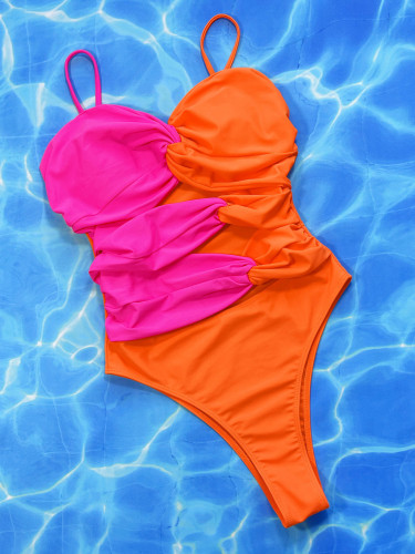 Contrast bikini one piece swimsuit