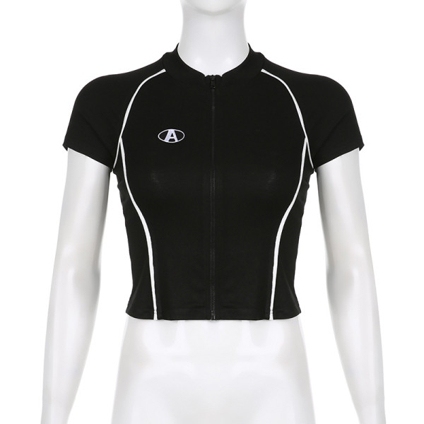 Slim locomotive style embroidered top