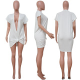 Dress Sexy Solid Dark V-Neck Solid Nightclub Dress