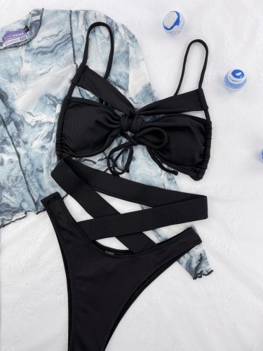 Sexy Swimwear Solid Bikini