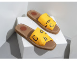 Net Red Letter Ribbon Slippers Wearing Thick Sole Beach Sandals for Women
