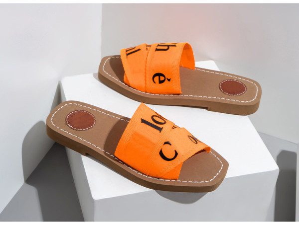 Net Red Letter Ribbon Slippers Wearing Thick Sole Beach Sandals for Women