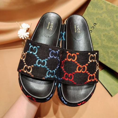 One line thick sole raised women's sandals in large casual couple muffin shoes