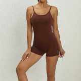 Tight fitting one piece yoga pants, air backed yoga suit, women's high elastic one piece fitness pants