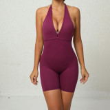 Tight peach buttocks jumpsuit, air back yoga pants, women's high elastic one piece fitness suit