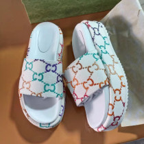 One line thick sole raised women's sandals in large casual couple muffin shoes