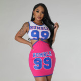Fashion Round Neck Casual Wrap Hip Dress Sexy Short Dress